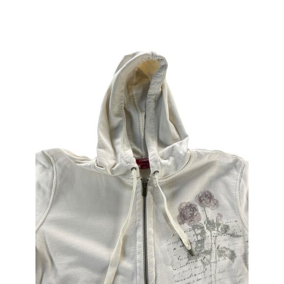 Chaps White Full Zip-Up Hoodie Sweatshirt Women's Adult Size XL - Picture 2 of 6
